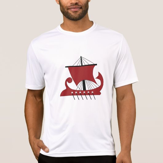 Viking Longship Silhouette Drakkar Ship T-shirt (Voorkant)