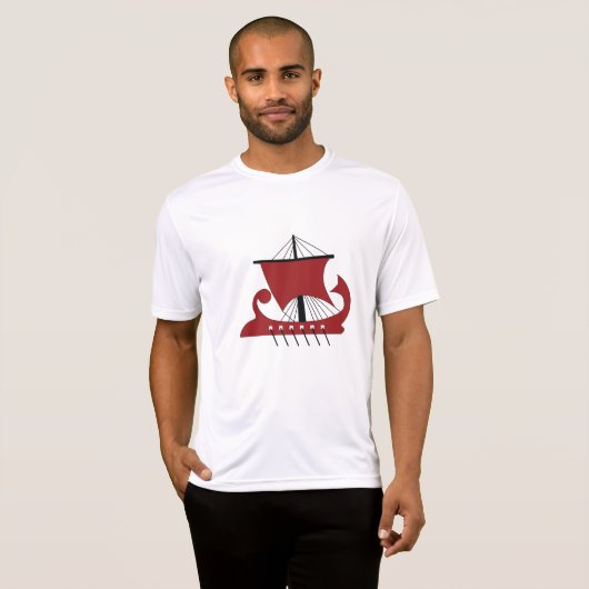 Viking Longship Silhouette Drakkar Ship T-shirt (Voorkant volledig)