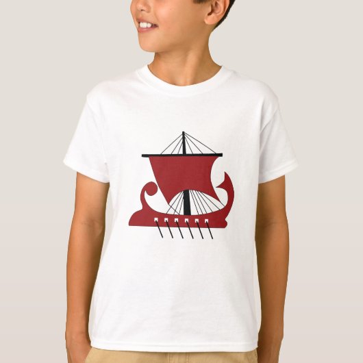Viking Longship Silhouette Drakkar Ship T-shirt (Voorkant)