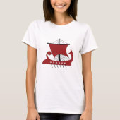 Viking Longship Silhouette Drakkar Ship T-shirt (Voorkant)