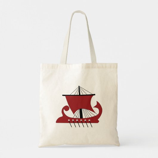Viking Longship Silhouette Drakkar Ship Tote Bag (Achterkant)