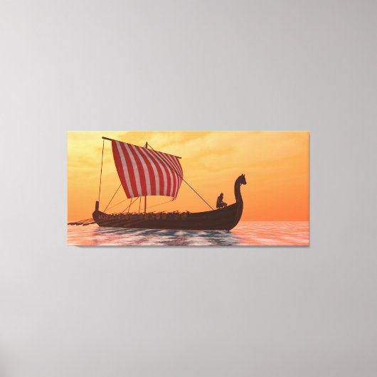 Viking Longship Ventures Canvas Afdruk (Voorkant)