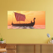 Viking Longship Ventures Canvas Afdruk (Insitu (Woonkamer))