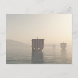 Viking Longships in de vuist Briefkaart