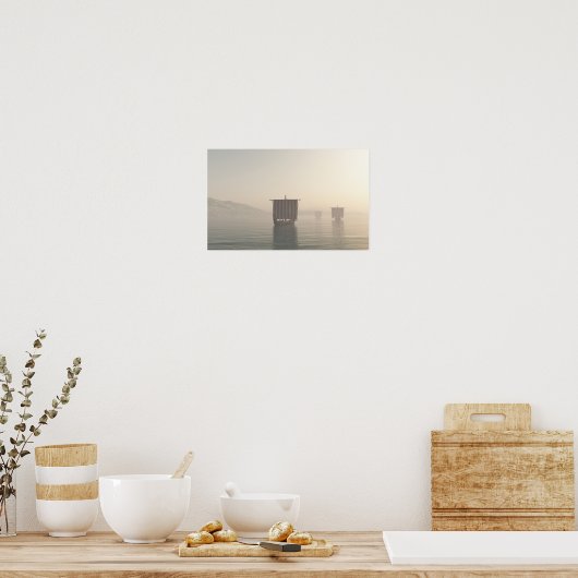Viking Longships in de vuist Poster (Keuken)