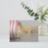Viking Longships in een Noorse Fjord Briefkaart (Staand voorkant)