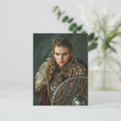 Viking Maidens Elegantie van het Verleden Briefkaart (Staand voorkant)
