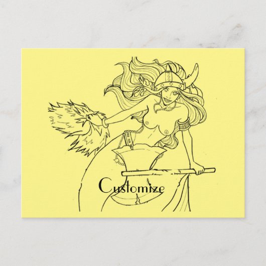 Viking Mermaid Warrior Thunder_Cove Briefkaart (Voorkant)