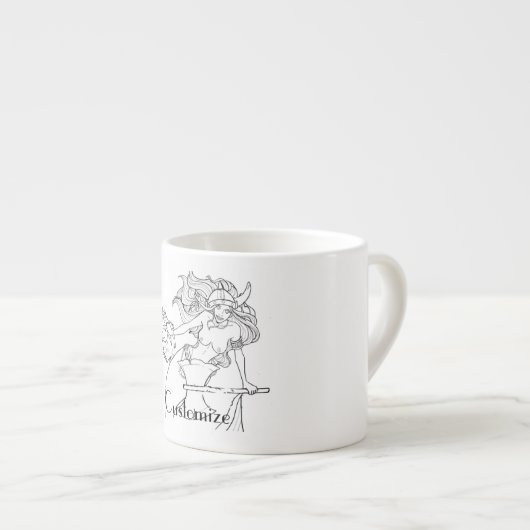 Viking Mermaid Warrior Thunder_Cove Espresso Kop (Voorkant rechts)