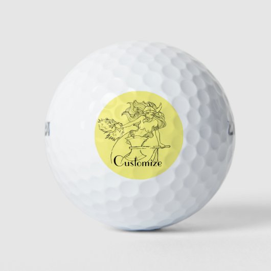 Viking Mermaid Warrior Thunder_Cove Golfballen (Voorkant)