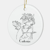 Viking Mermaid Warrior Thunder_Cove Keramisch Ornament (Links)