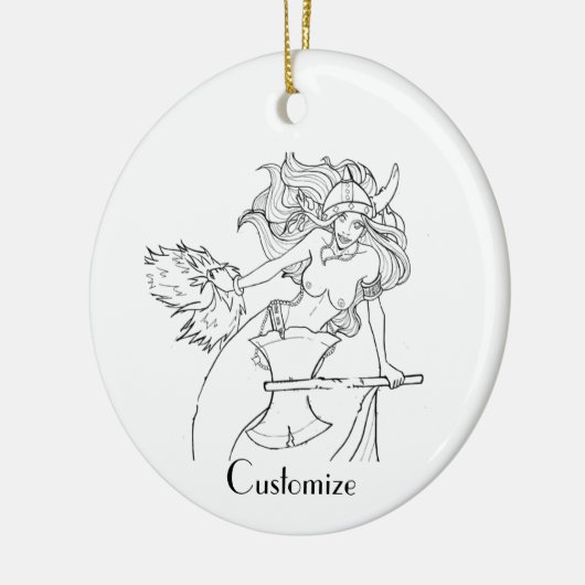 Viking Mermaid Warrior Thunder_Cove Keramisch Ornament (Links)