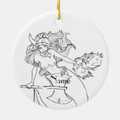 Viking Mermaid Warrior Thunder_Cove Keramisch Ornament (Achterkant)