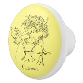 Viking Mermaid Warrior Thunder_Cove Keramische Knop (Rechts)