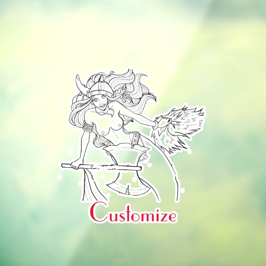 Viking Mermaid Warrior Thunder_Cove Raamsticker (Vel 3)