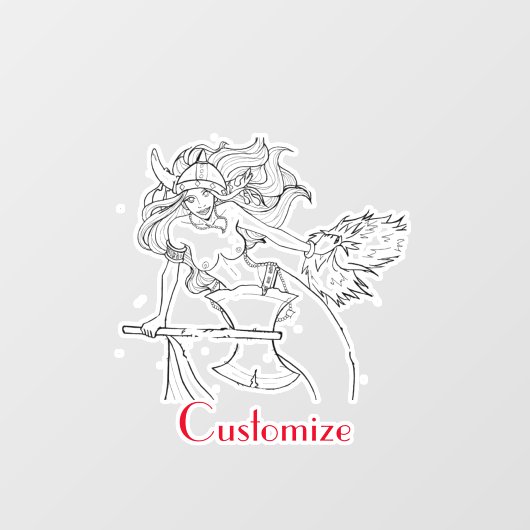 Viking Mermaid Warrior Thunder_Cove Raamsticker (Vel)