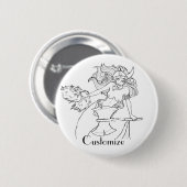Viking Mermaid Warrior Thunder_Cove Ronde Button 5,7 Cm (Voorkant /achterkant)