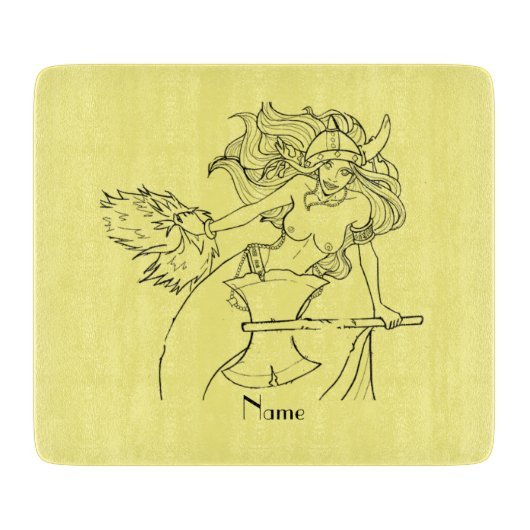 Viking Mermaid Warrior Thunder_Cove Snijplank (Voorkant)