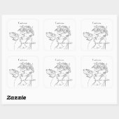 Viking Mermaid Warrior Thunder_Cove Vierkante Sticker (Vel)
