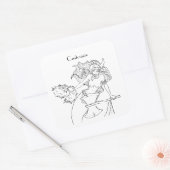 Viking Mermaid Warrior Thunder_Cove Vierkante Sticker (Envelop)