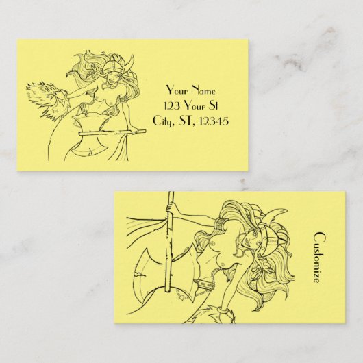 Viking Mermaid Warrior Thunder_Cove Visitekaartje (Voorkant / Achterkant)