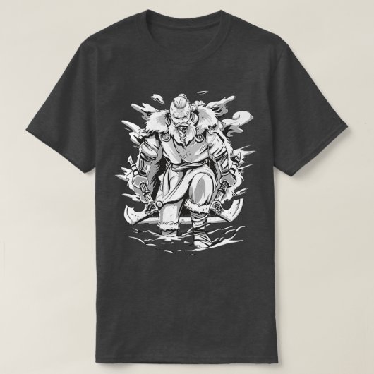 Viking met 2 assen t-shirt (Design voorkant)
