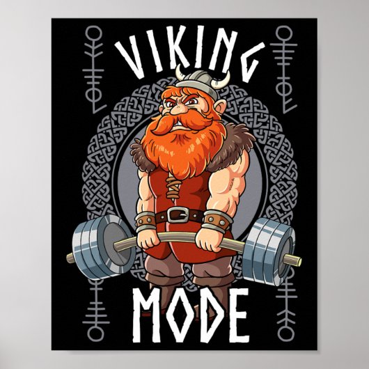 Viking Mode Gym Bodybuilding Poster (Voorkant)