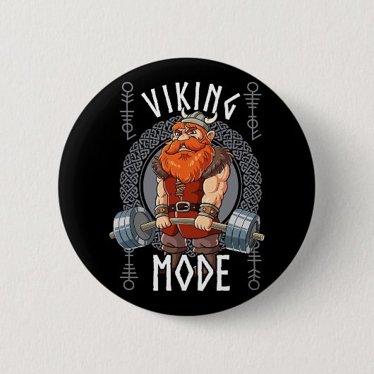 Viking Mode Gym Bodybuilding Ronde Button 5,7 Cm (Voorkant)