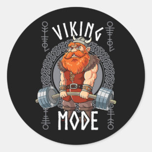 Viking Mode Gym Bodybuilding Ronde Sticker