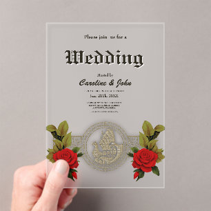 Viking mystieke charme met elegante Keltische knop Acryl Uitnodigingen