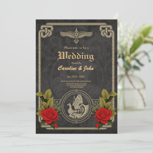 Viking mystieke charme met elegante Keltische knop Kaart (Staand voorkant)