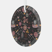 Viking: naadloos, grafisch ontwerp. glas ornament (Voorkant links)