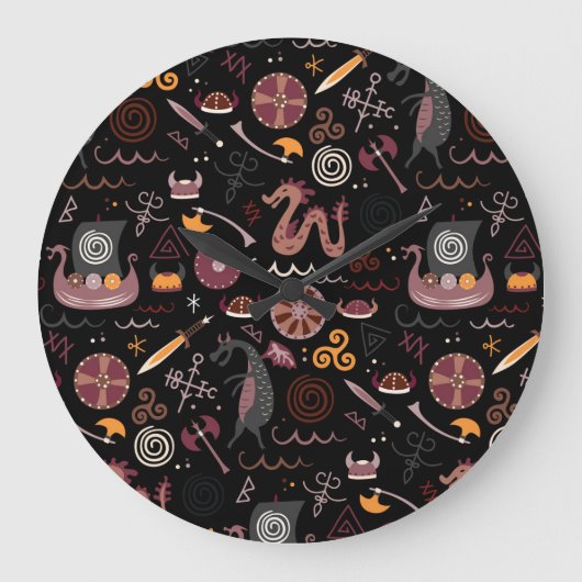 Viking: naadloos, grafisch ontwerp. grote klok (Voorkant)