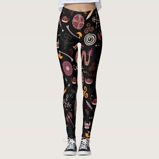 Viking: naadloos, grafisch ontwerp. leggings (Voorkant)