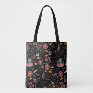 Viking: naadloos, grafisch ontwerp. tote bag