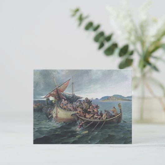  Viking Naval Battle Artwork Briefkaart (Staand voorkant)