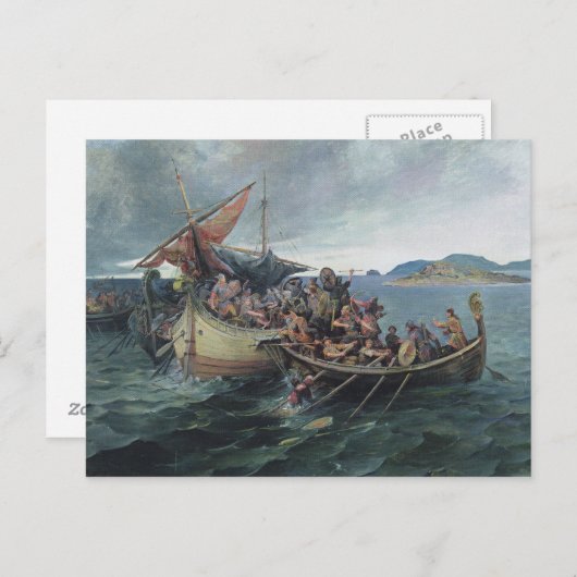  Viking Naval Battle Artwork Briefkaart (Voorkant / Achterkant)