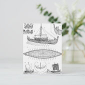  Viking Naval Ship Geschiedenis en Diagram Briefkaart (Staand voorkant)