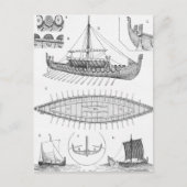 Viking Naval Ship Geschiedenis en Diagram Briefkaart (Voorkant)