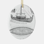 Viking Naval Ship Geschiedenis en Diagram Keramisch Ornament (Rechts)