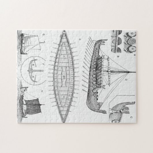 Viking Naval Ship Geschiedenis en Diagram Legpuzzel (Horizontaal)