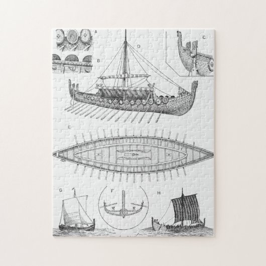  Viking Naval Ship Geschiedenis en Diagram Legpuzzel (Verticaal)