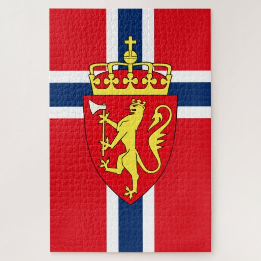 Viking Noordse Noorwegen Noorse vlag/wapenschild Legpuzzel (Verticaal)