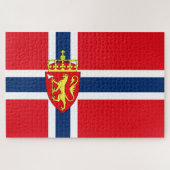 Viking Noordse Noorwegen Noorse vlag/wapenschild Legpuzzel (Horizontaal)