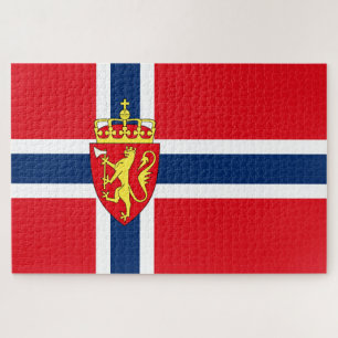 Viking Noordse Noorwegen Noorse vlag/wapenschild Legpuzzel