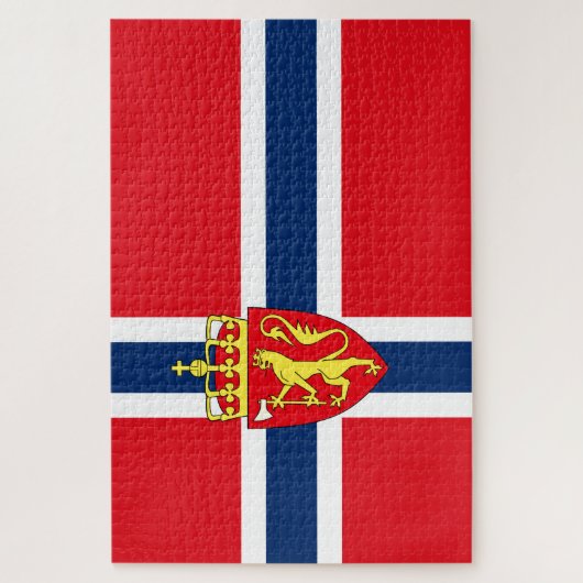 Viking Noordse Noorwegen Noorse vlag/wapenschild Legpuzzel (Verticaal)