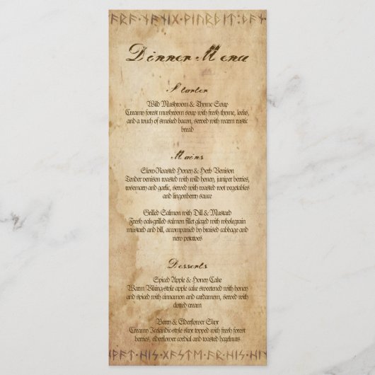Viking Noorse Huwelijksdiner Menu (Voorkant)