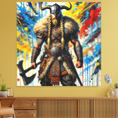 Viking Nordic Scandinavian warrior medieval myth Canvas Afdruk (Insitu (Woonkamer))