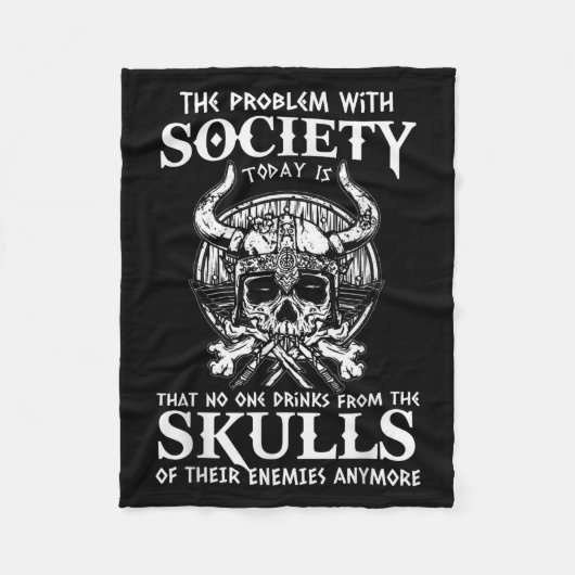 Viking Nordic Valhalla Odin Grappige samenleving p Fleece Deken (Voorkant)