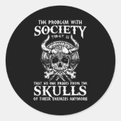 Viking Nordic Valhalla Odin Grappige samenleving p Ronde Sticker (Voorkant)